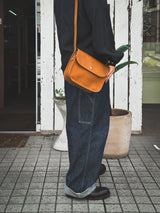 【2025SS COLLECTION】BAG72 ≪BROWN≫ OILED COW LEATHER FLAP MINI SHOULDER BAG フラップミニショルダーバッグ
