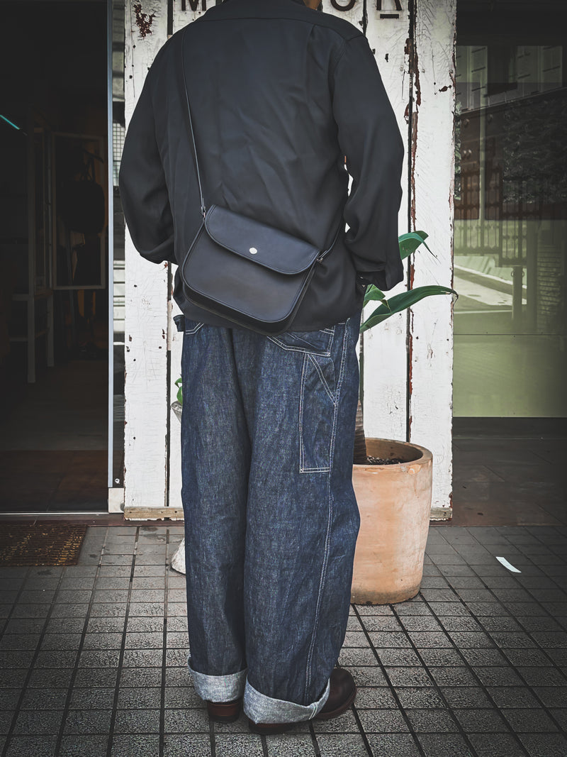 【2025SS COLLECTION】BAG72 ≪BLACK≫ OILED COW LEATHER FLAP MINI SHOULDER BAG フラップミニショルダーバッグ