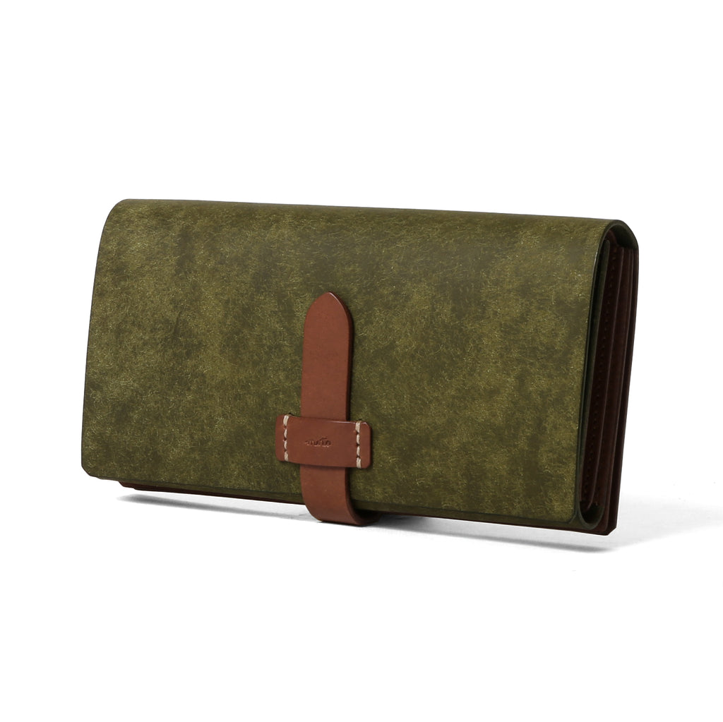 ハンドメイド本革ロングウォレット 深緑×ナチュラル コンチョ付き グリーンレザー LW3R ≪GREEN≫ LONG WALLET / ロングウォレット – MOTO ONLINE STORE