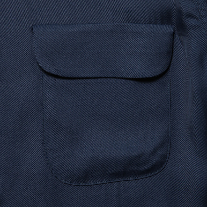 RCL62 ≪NAVY≫ "MOTOR NEW VINTAGE" RAYON LONG SLEEVE OPEN COLLAR SHIRTSレーヨン開襟長袖シャツ