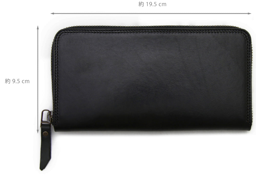 FW1D GREEN 手染めジップロングウォレット MOTOモト ロングウォレット