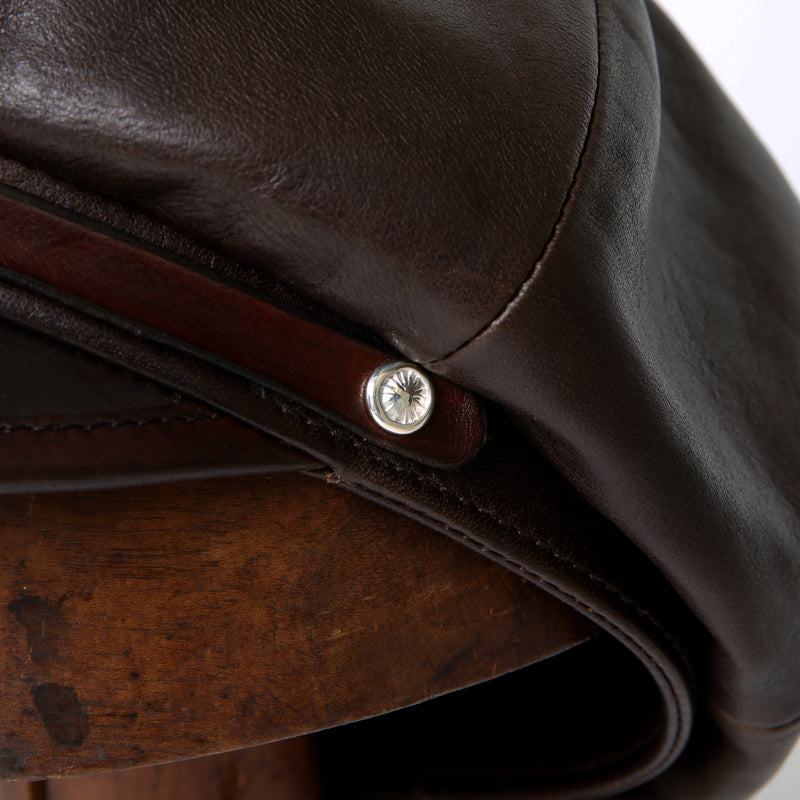 【2023AW COLLECTION】"MOTOR NEW VINTAGE" HORSE FRONT LEATHER BIKERS CAP ホースフロントレザー バイカーズキャップ