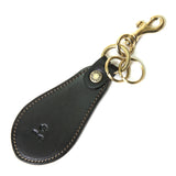 KH10D ≪BLACK≫ HAND-DYED SHOEHORN KEY HOLDER / ハンドダイ 靴べらキーホルダー