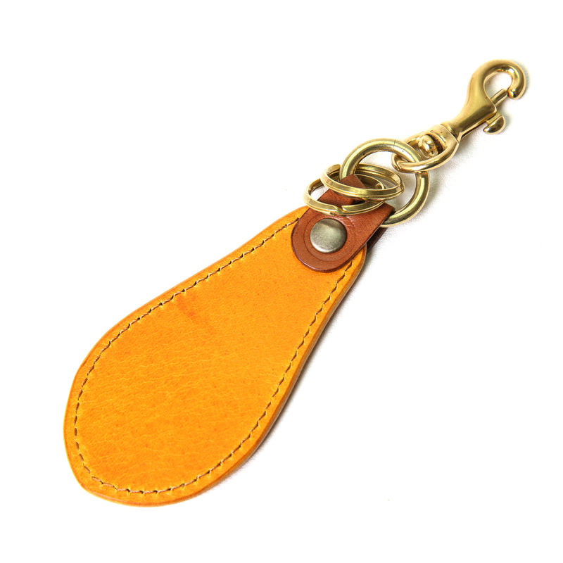 KH10D ≪YELLOW≫ HAND-DYED SHOEHORN KEY HOLDER / ハンドダイ 靴べらキーホルダー