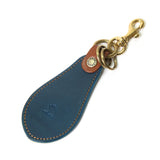 KH10D ≪NAVY≫ HAND-DYED SHOEHORN KEY HOLDER / ハンドダイ 靴べらキーホルダー