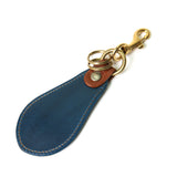 KH10D ≪NAVY≫ HAND-DYED SHOEHORN KEY HOLDER / ハンドダイ 靴べらキーホルダー