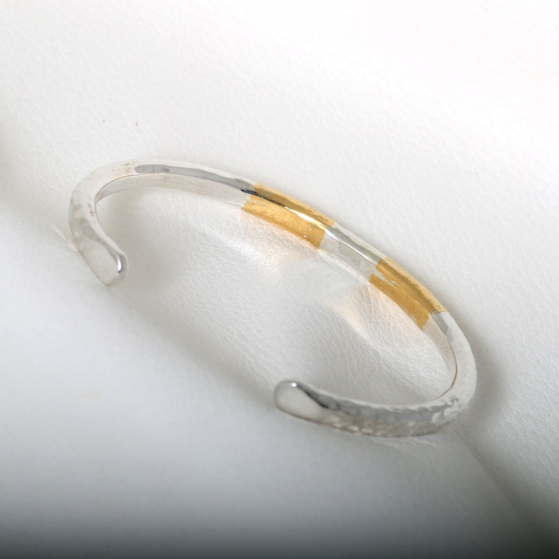【2023AW COLLECTION】 BT-02D TSUKI TO TAIYO BANGLE(24K GOLD DOUBLE ACCENT)  /  月と太陽 バングル (K24＆999SV)