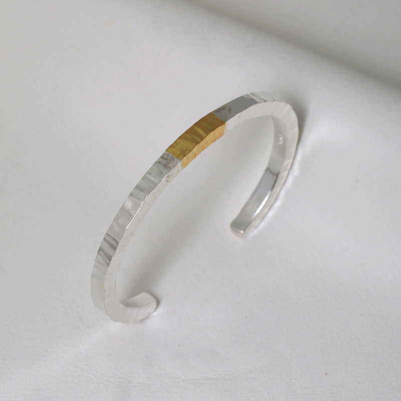 BT-05 TSUKI TO TAIYO BANGLE(24K GOLD ACCENT)  /  月と太陽 バングル (K24＆999SV)