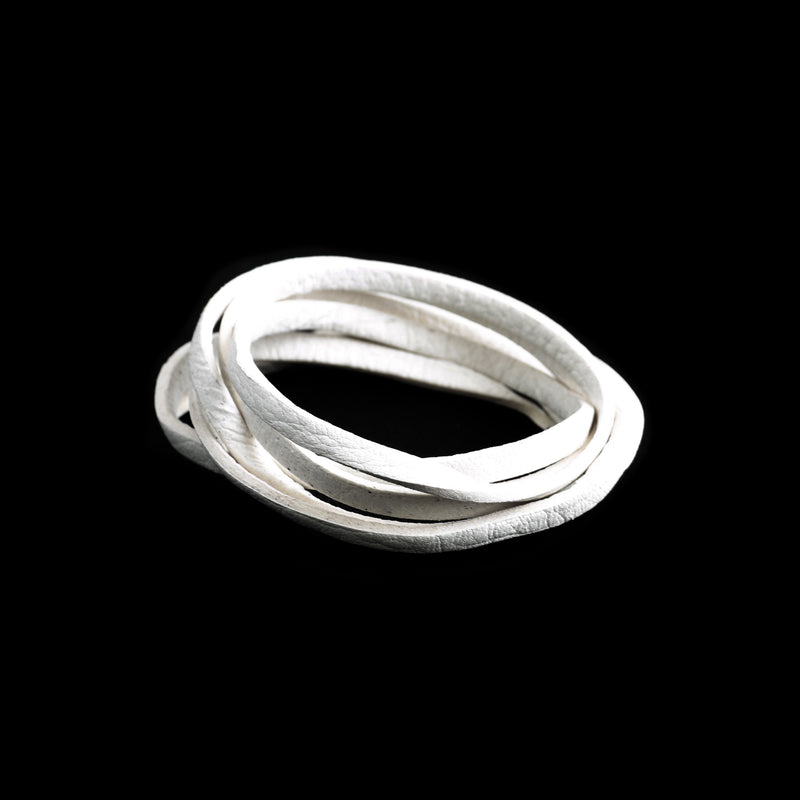 LC-02 , LEATHER LACE , WHITE / 白レザーレース（約100cm)