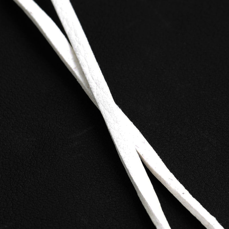 LC-02 , LEATHER LACE , WHITE / 白レザーレース（約100cm)
