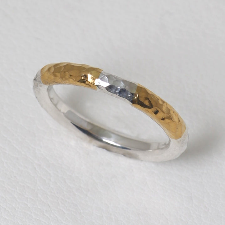 【2023AW COLLECTION】RT-01D TSUKI TO TAIYO RING(24K GOLD ACCENT)  /  月と太陽 リング (K24＆999SV)