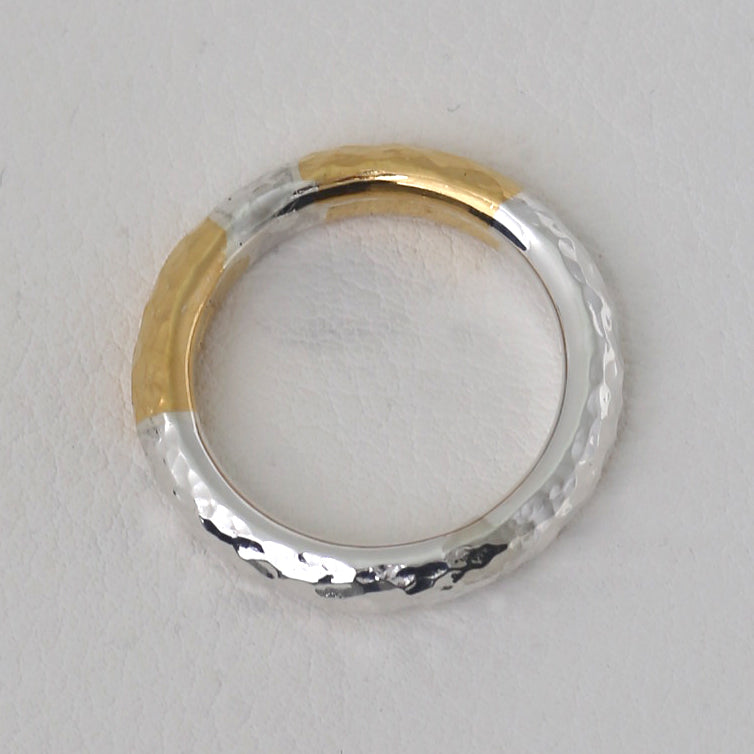 【2023AW COLLECTION】RT-02D TSUKI TO TAIYO RING(24K GOLD DOUBLE ACCENT)  /  月と太陽 リング (K24＆999SV)