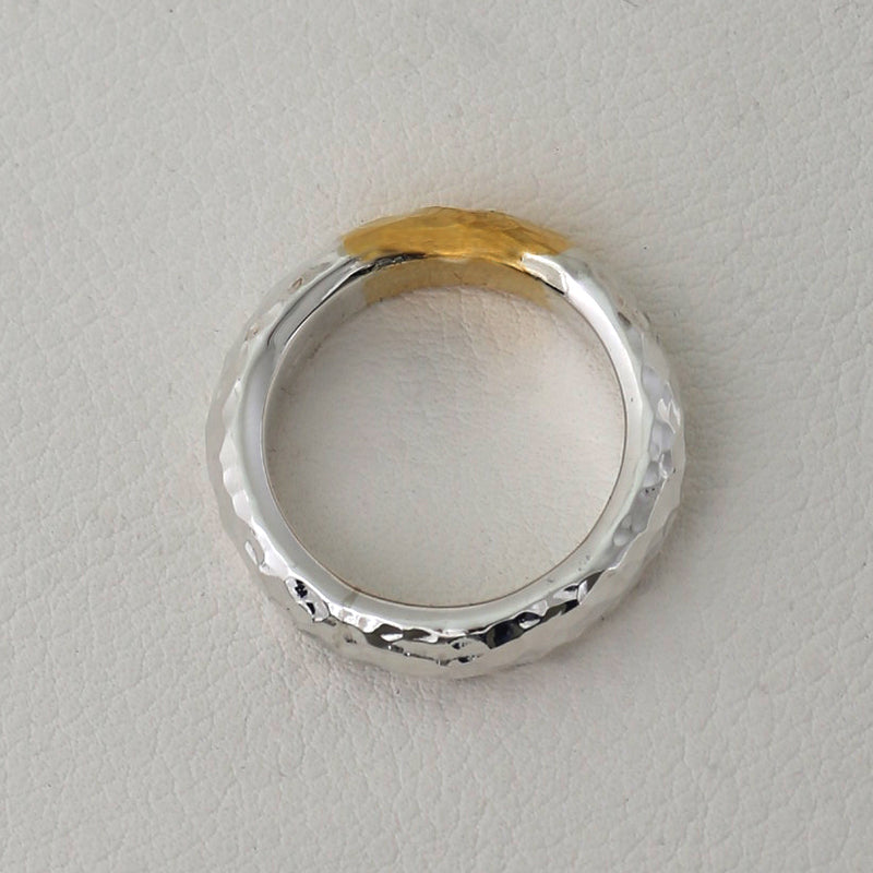 RT-03 TSUKI TO TAIYO RING(24K GOLD ACCENT)  /  月と太陽 リング (K24＆999SV)