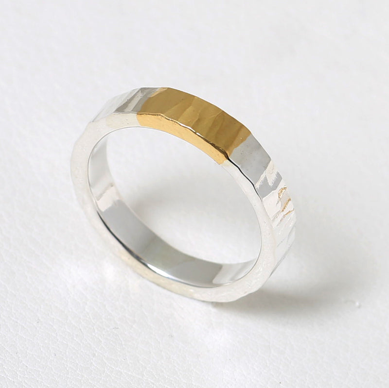 RT-05 TSUKI TO TAIYO RING(24K GOLD ACCENT)  /  月と太陽 リング (K24＆999SV)