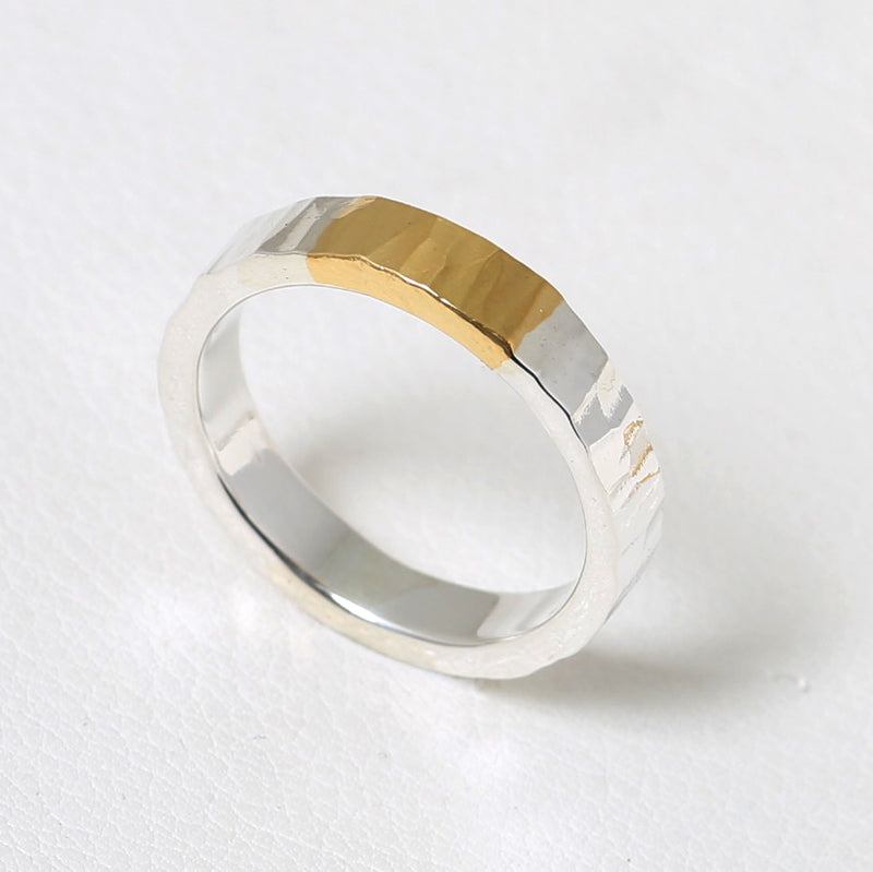 【2023AW COLLECTION】RT-05 TSUKI TO TAIYO RING(24K GOLD ACCENT)  /  月と太陽 リング (K24＆999SV)