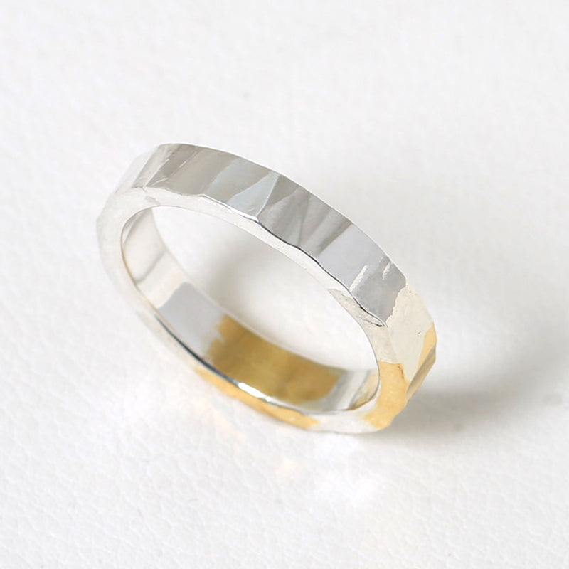 【2023AW COLLECTION】RT-05D TSUKI TO TAIYO RING(24K GOLD ACCENT)  /  月と太陽 リング (K24＆999SV)