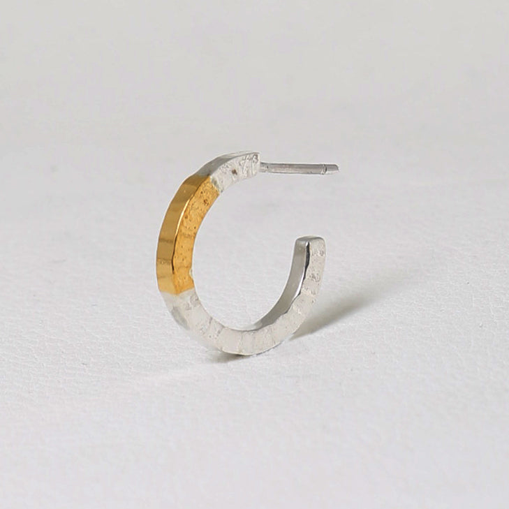 【2023AW COLLECTION】  PT-01 TSUKI TO TAIYO PIERCE(24K GOLD ACCENT)  /  月と太陽 ピアス (K24＆999SV)