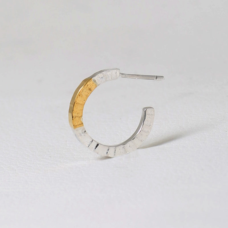 【2023AW COLLECTION】  PT-01 TSUKI TO TAIYO PIERCE(24K GOLD ACCENT)  /  月と太陽 ピアス (K24＆999SV)