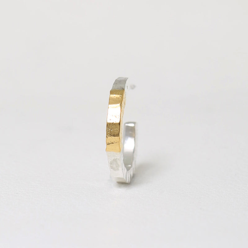 【2023AW COLLECTION】  PT-01 TSUKI TO TAIYO PIERCE(24K GOLD ACCENT)  /  月と太陽 ピアス (K24＆999SV)