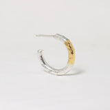 【2023AW COLLECTION】  PT-03 TSUKI TO TAIYO PIERCE(24K GOLD ACCENT)  /  月と太陽 ピアス (K24＆999SV)