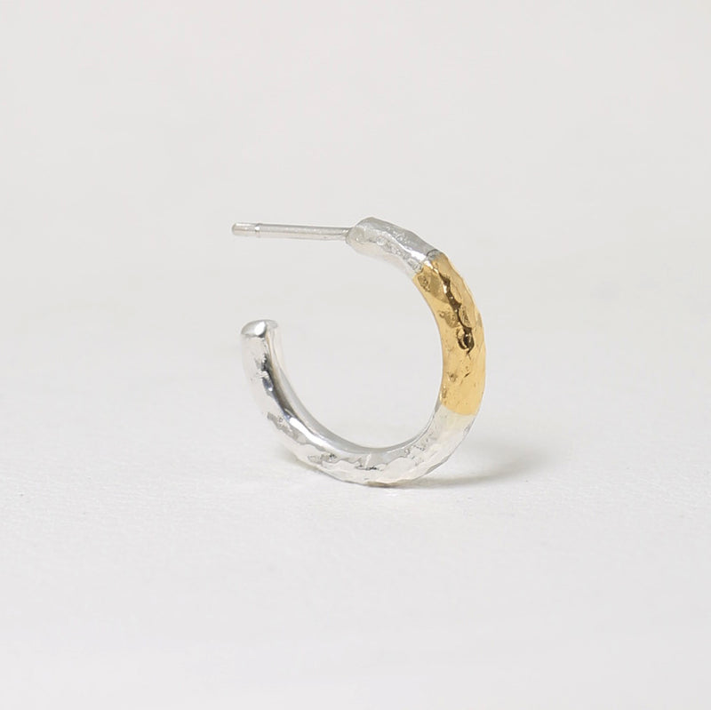 【2023AW COLLECTION】  PT-03 TSUKI TO TAIYO PIERCE(24K GOLD ACCENT)  /  月と太陽 ピアス (K24＆999SV)