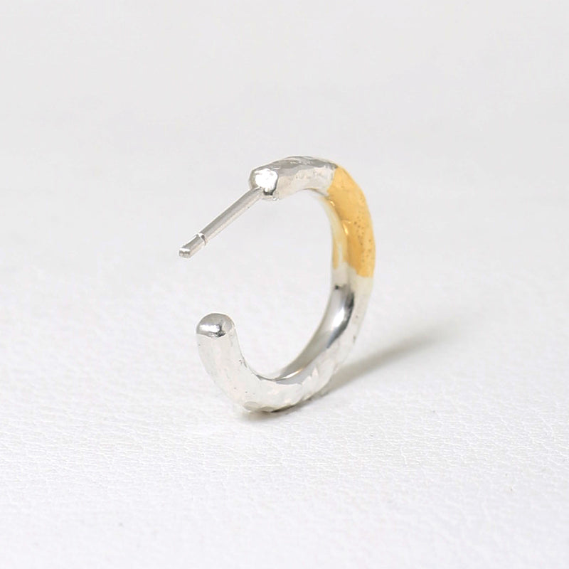 【2023AW COLLECTION】  PT-03 TSUKI TO TAIYO PIERCE(24K GOLD ACCENT)  /  月と太陽 ピアス (K24＆999SV)