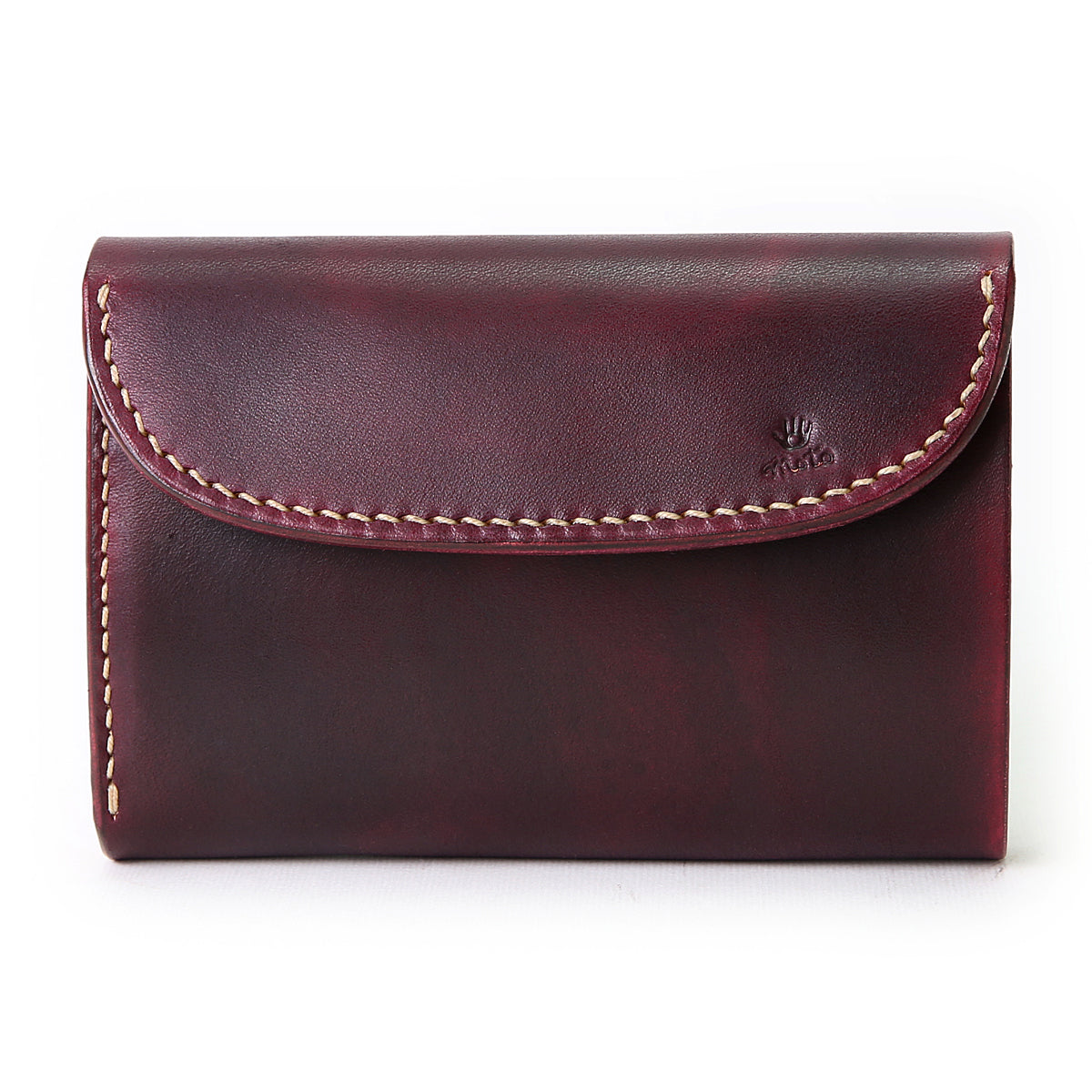 W6D ≪BURGUNDY≫ HAND-DYED MIDDLE WALLET / 手染めミドル