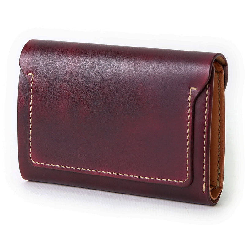 W6D ≪BURGUNDY≫ HAND-DYED MIDDLE WALLET / 手染めミドル