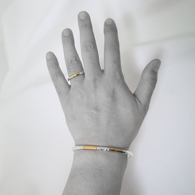 【2023AW COLLECTION】RT-01D TSUKI TO TAIYO RING(24K GOLD ACCENT)  /  月と太陽 リング (K24＆999SV)
