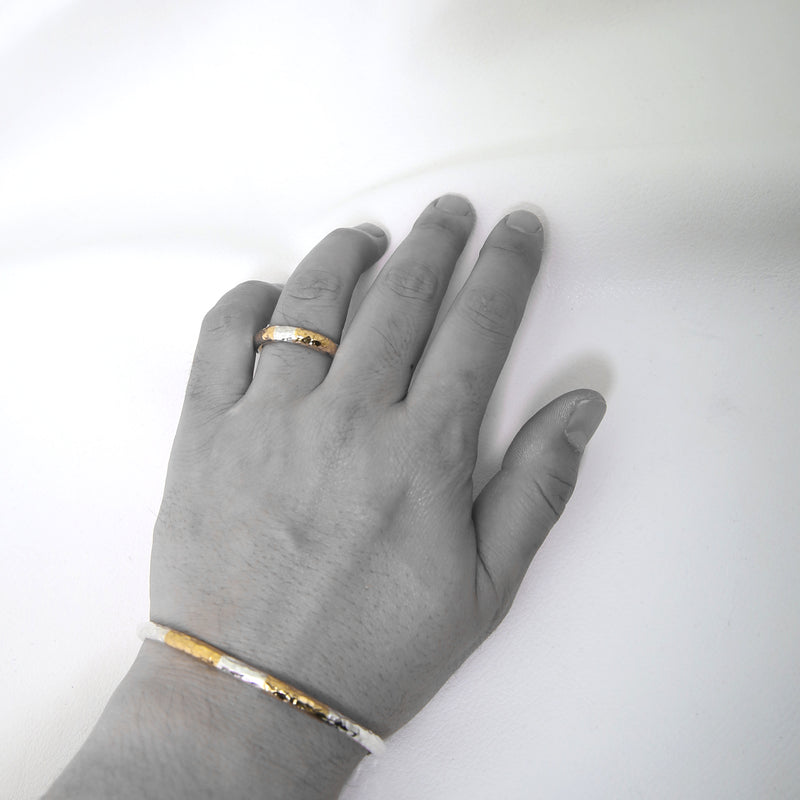 【2023AW COLLECTION】RT-02D TSUKI TO TAIYO RING(24K GOLD DOUBLE ACCENT)  /  月と太陽 リング (K24＆999SV)