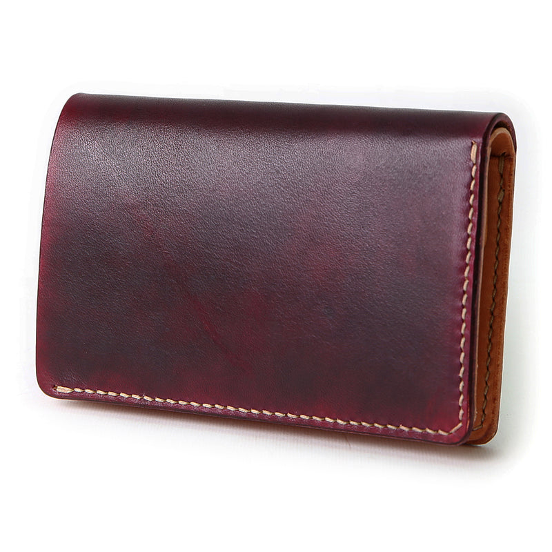 W2D ≪BURGUNDY≫ HAND-DYED MIDDLE WALLET / 手染めミドルウォレット