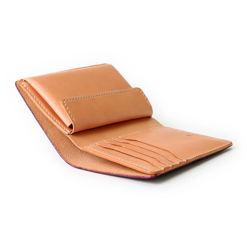 W2D ≪BURGUNDY≫ HAND-DYED MIDDLE WALLET / 手染めミドルウォレット