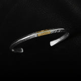 BTN-11 TSUKI TO TAIYO NATIVE STAMP BANGLE(24K GOLD ACCENT)  /  月と太陽 ネイティブスタンプ バングル (K24＆999SV)