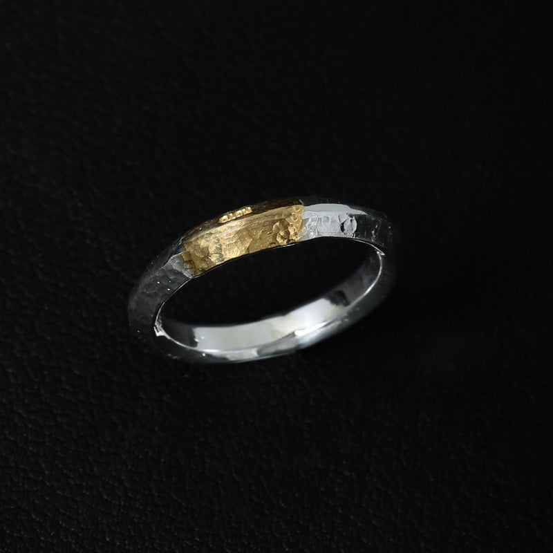 【2023AW COLLECTION】RTN-11 TSUKI TO TAIYO NATIVE STAMP RING (24K GOLD ACCENT)  /  月と太陽　ネイティブスタンプ リング