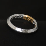 RTN-11 TSUKI TO TAIYO NATIVE STAMP RING (24K GOLD ACCENT)  /  月と太陽　ネイティブスタンプ リング