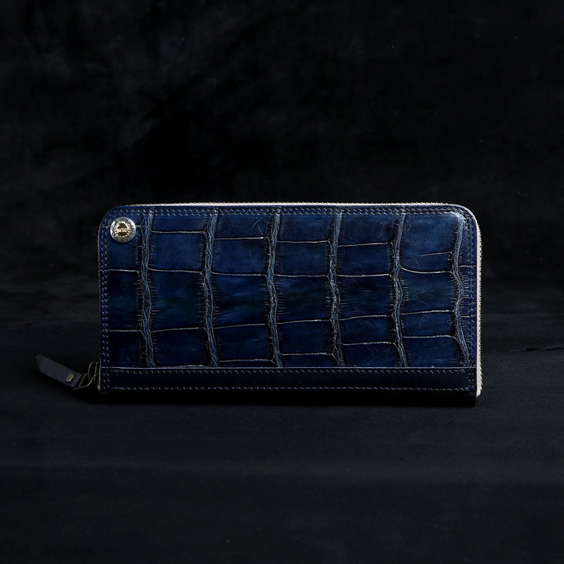 【2023スペシャル 】 FW1 ブライドルクロコ×ブライドルレザー ジップロングウォレット