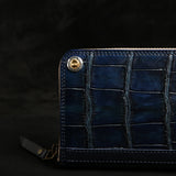 【2023スペシャル 】 FW1 ブライドルクロコ×ブライドルレザー ジップロングウォレット