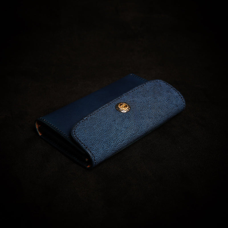 【2023スペシャル 】 CA6 藍染エレファント×ハーマンオーク カードケース / コンパクトウォレット