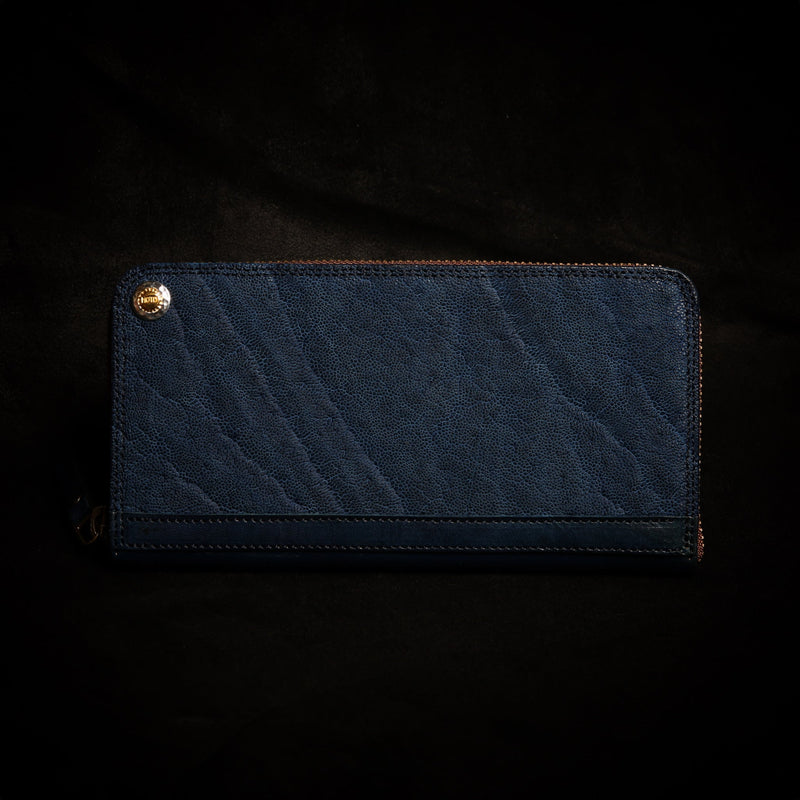 【2023スペシャル 】FW1 藍染エレファント×ハーマンオーク ジップロングウォレット