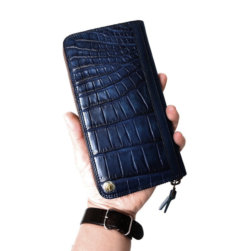 【2023スペシャル】FW1 ハンドダイ・ヌメクロコ × ハンドダイ・ベルギーヌメ ジップロングウォレット