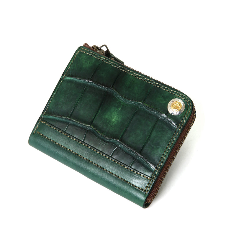【2023AW COLLECTION】 FW4 ハンドダイ・ヌメクロコ × ハンドダイ・ベルギーヌメ ジップコンパクトウォレット