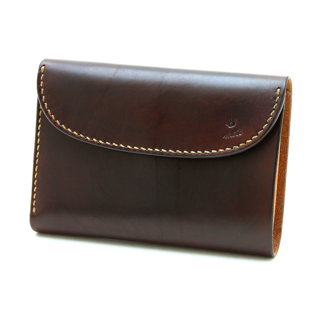 W6D ≪DARK BROWN≫ HAND-DYED MIDDLE WALLET / 手染めミドル