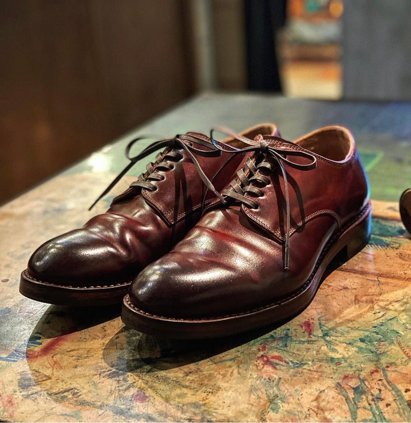 #2100 CORDOVAN PLAIN TOE SHOES  BURGUNDY コードバンプレーントゥシューズ バーガンディ