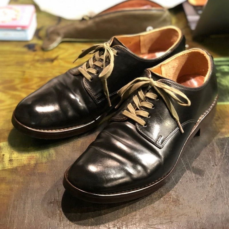 #2100 CORDOVAN PLAIN TOE SHOES BLACK コードバンプレーントゥシューズ ブラック