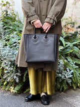 BAG45 ≪BLACK≫ OILED COW 2WAY BAG SMALL / オイルドカウレザー バッグ スモール
