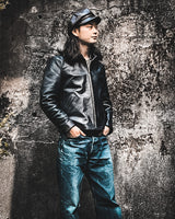 【2023AW COLLECTION】"MOTOR NEW VINTAGE" HORSE FRONT LEATHER BIKERS CAP ホースフロントレザー バイカーズキャップ