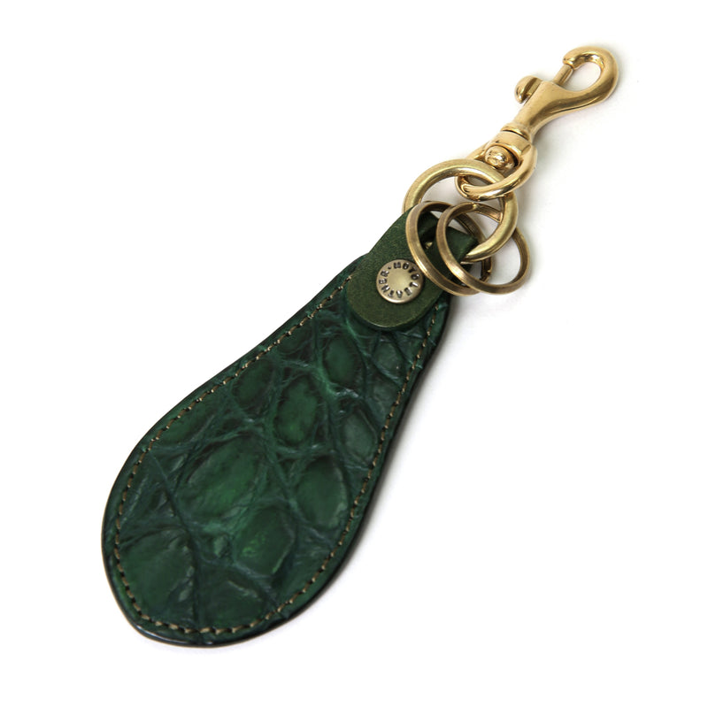 【2025 SPECIAL】KH10 ハンドダイ・ヌメクロコ × ハンドダイ・ベルギーヌメ ≪GREEN≫ 靴べらキーホルダー