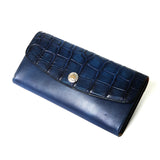 【2025 NEW COLLECTION】LW2 ハンドダイ・ヌメクロコ × ハンドダイ・ベルギーヌメ ≪NAVY≫ ロングウォレット