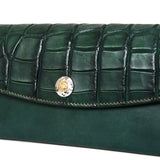【2025 NEW COLLECTION】LW2 ハンドダイ・ヌメクロコ × ハンドダイ・ベルギーヌメ ≪GREEN≫ ロングウォレット