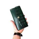 【2025 NEW COLLECTION】LW2 ハンドダイ・ヌメクロコ × ハンドダイ・ベルギーヌメ ≪GREEN≫ ロングウォレット